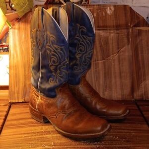 J.B.DILLON 10EE blue brown cowboy 🤠 boots 👢